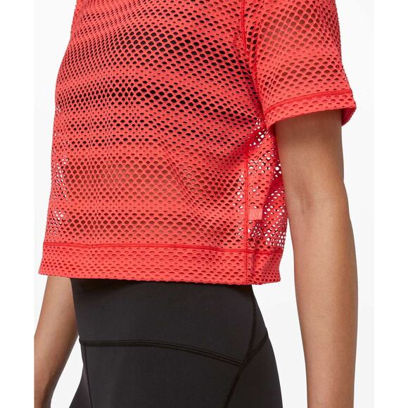 Lululemon Sweat Your Heart Out Short Sleeve in Hot Sunset Sz 6 - Picture 3 of 7